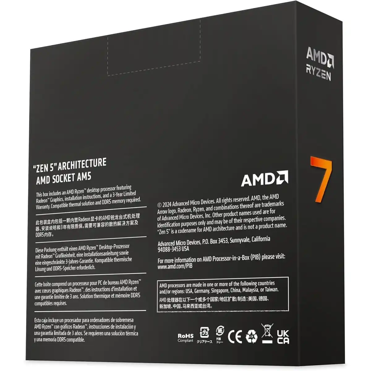 AMD Ryzen 7 9700X Desktop Processor back